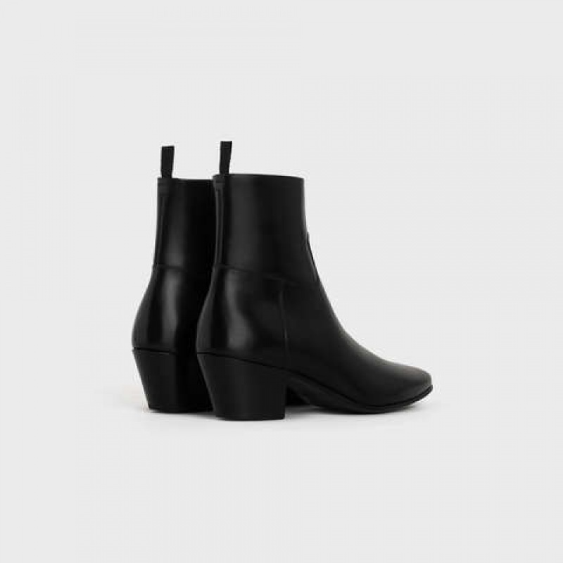 Celine Jacno Zipped in Shiny calfskin Boots Black | CL-591864