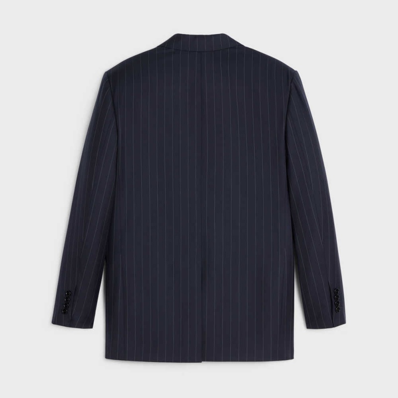 Celine Jude in lightweight striped twill Jackets MARINE/CRAIE | CL-592661