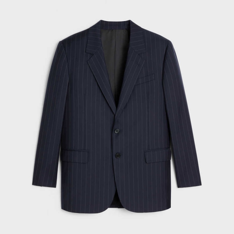 Celine Jude in lightweight striped twill Jackets MARINE/CRAIE | CL-592661