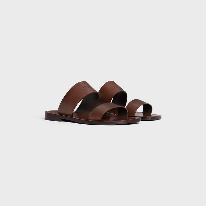 Celine LERINS in CALFSKIN - VEGETAL TANNING Sandals Dark Brown | CL-591890