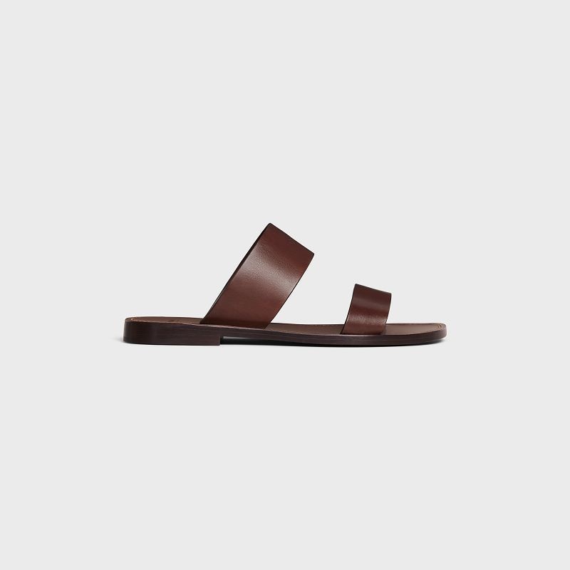 Celine LERINS in CALFSKIN - VEGETAL TANNING Sandals Dark Brown | CL-591890