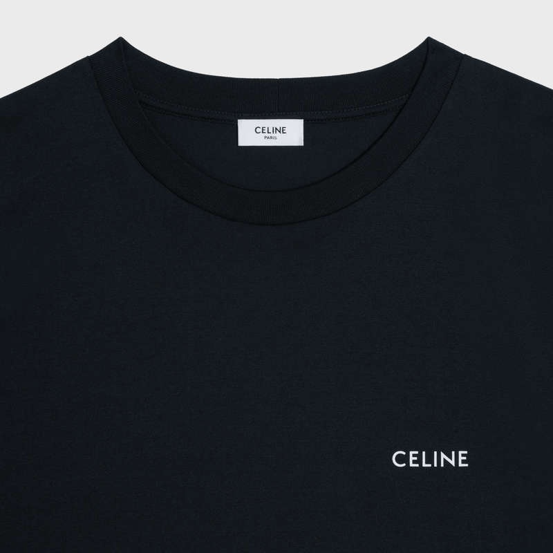 Celine LOOSE IN COTTON JERSEY T-shirts Black / white | CL-592131