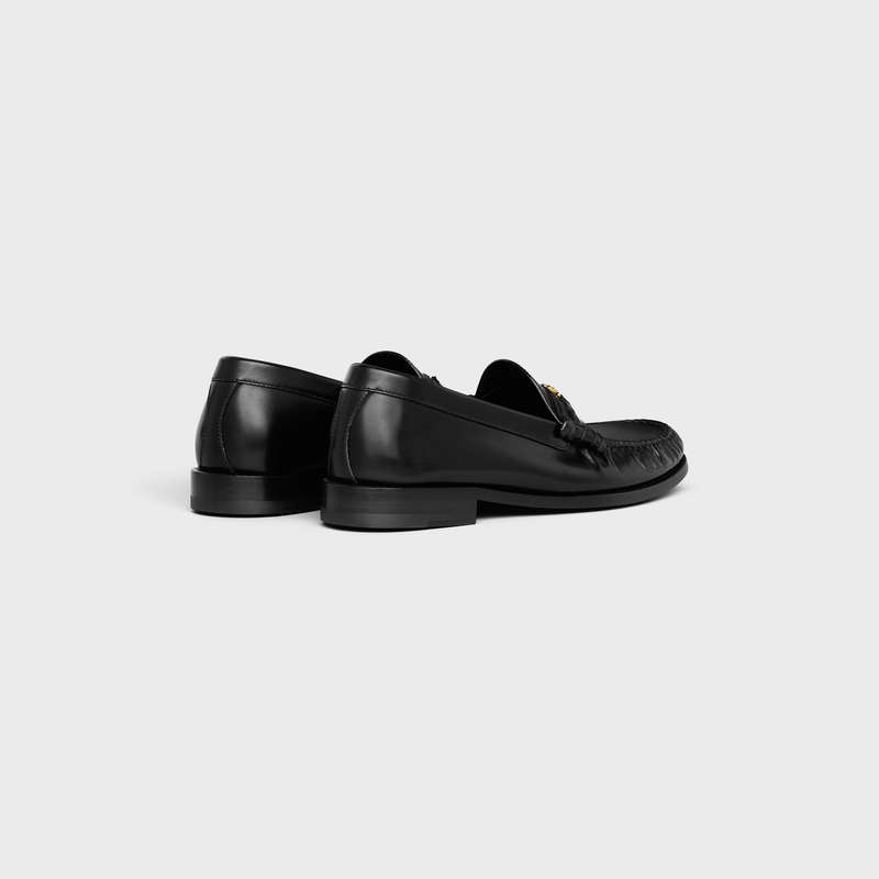 Celine LUCO Triomphe in POLISHED BULLSKIN Loafers Black | CL-591884