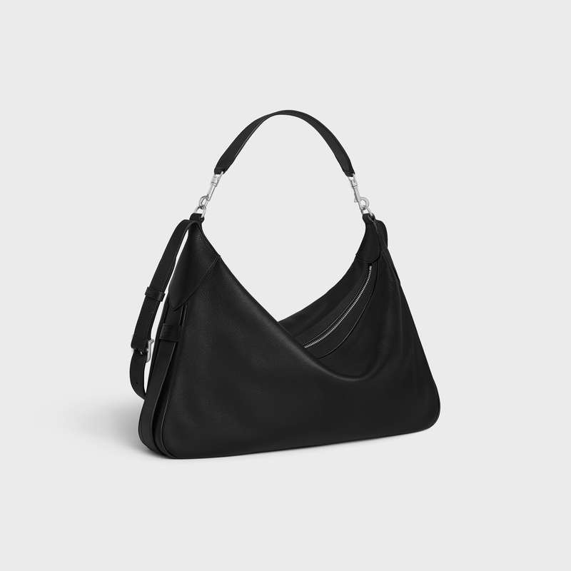 Celine Large Strap Romy in Supple Calfskin Shoulder Bags Black | CL-591841