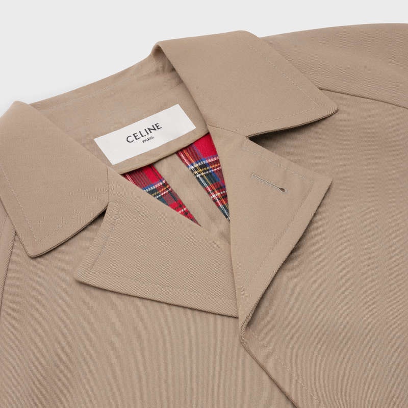 Celine MAC 3-BUTTON IN WOOL AND COTTON Coats Camel | CL-591975