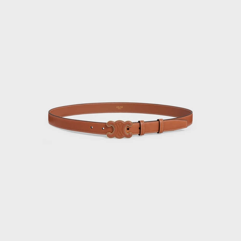 Celine MEDIUM CUIR TRIOMPHE in Natural Calfskin Belts Tan | CL-592484