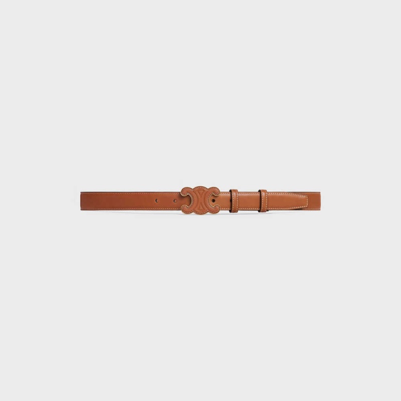 Celine MEDIUM CUIR TRIOMPHE in Natural Calfskin Belts Tan | CL-592484