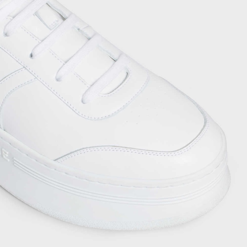 Celine MID BLOCK SNEAKERS WITH VELCRO AND WEDGE in CALFSKIN Sneakers Optic White | CL-592545