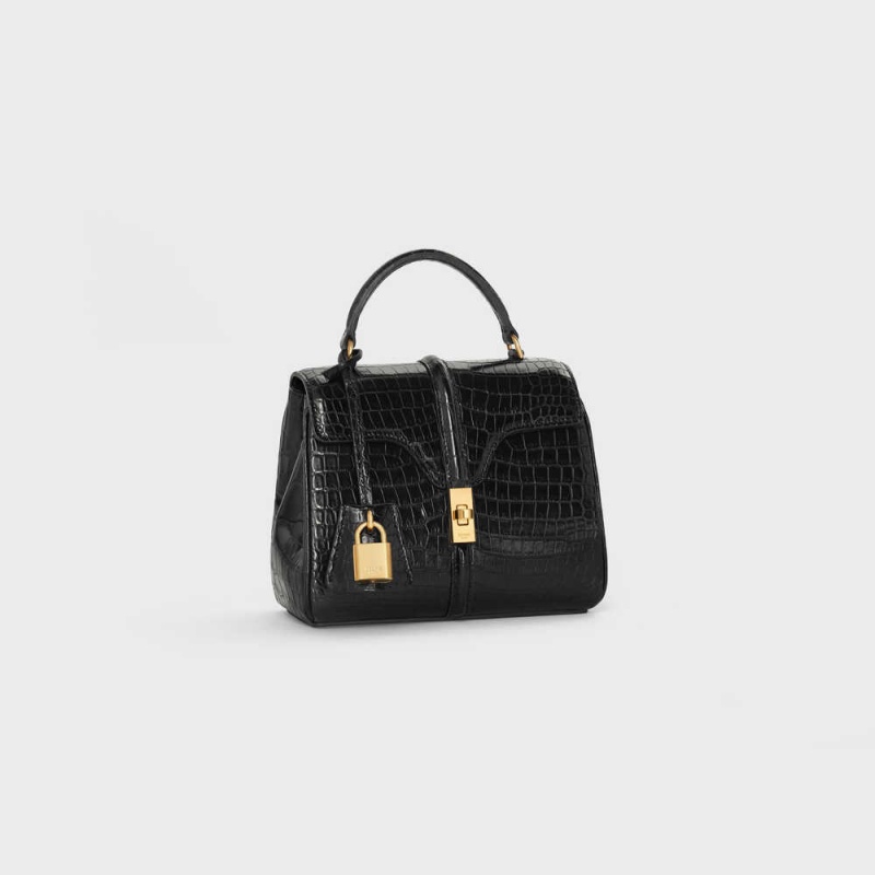 Celine MINI in porosus crocodile 16 Black | CL-593272