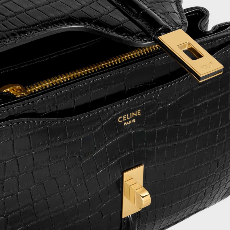 Celine MINI in porosus crocodile 16 Black | CL-593272