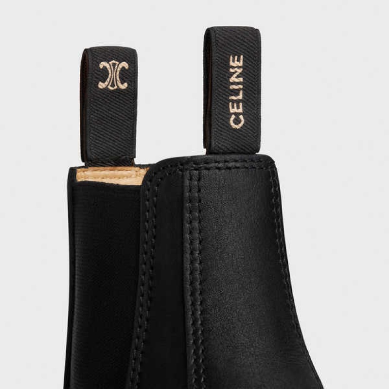 Celine Margaret Chelsea in Calfskin Boots Black | CL-592496