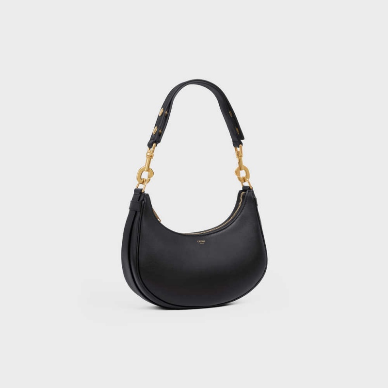 Celine MediumStrap Bag in smooth Calfskin Ava Black | CL-593097