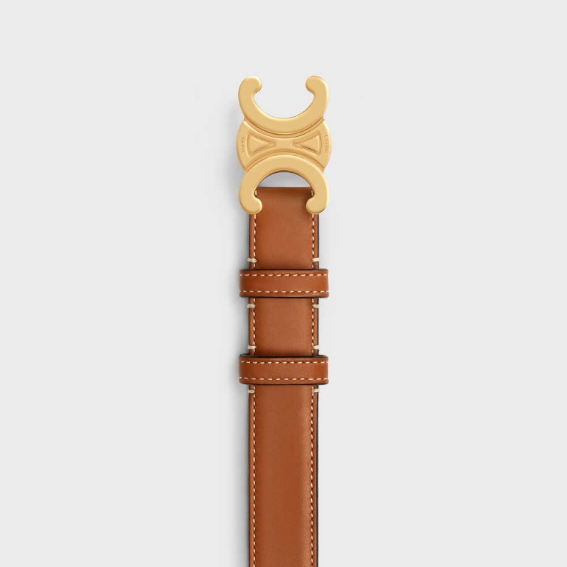 Celine Medium Triomphe in Natural Calfskin Belts Tan | CL-592457