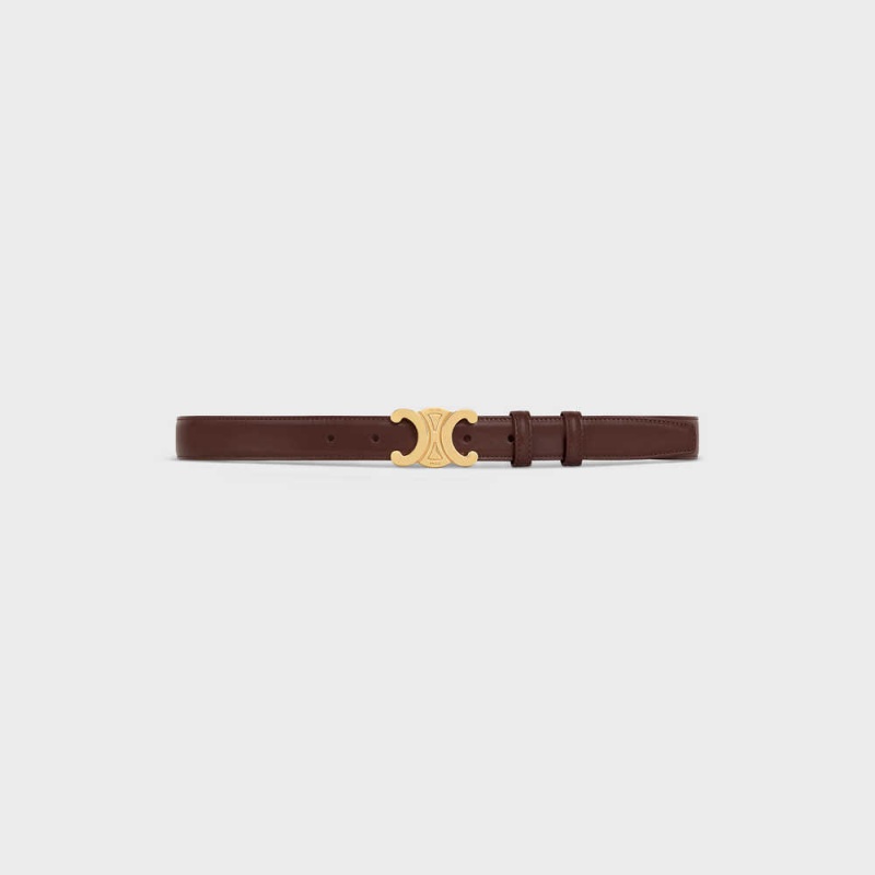 Celine Medium Triomphe in Taurillon Leather Belts Chestnut | CL-592452