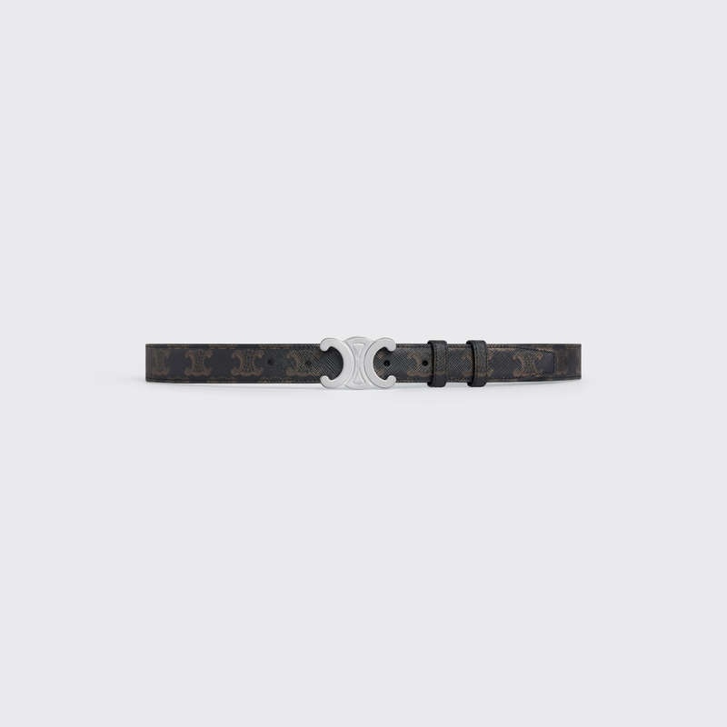 Celine Medium Triomphe in Triomphe Canvas Belts Black | CL-591764