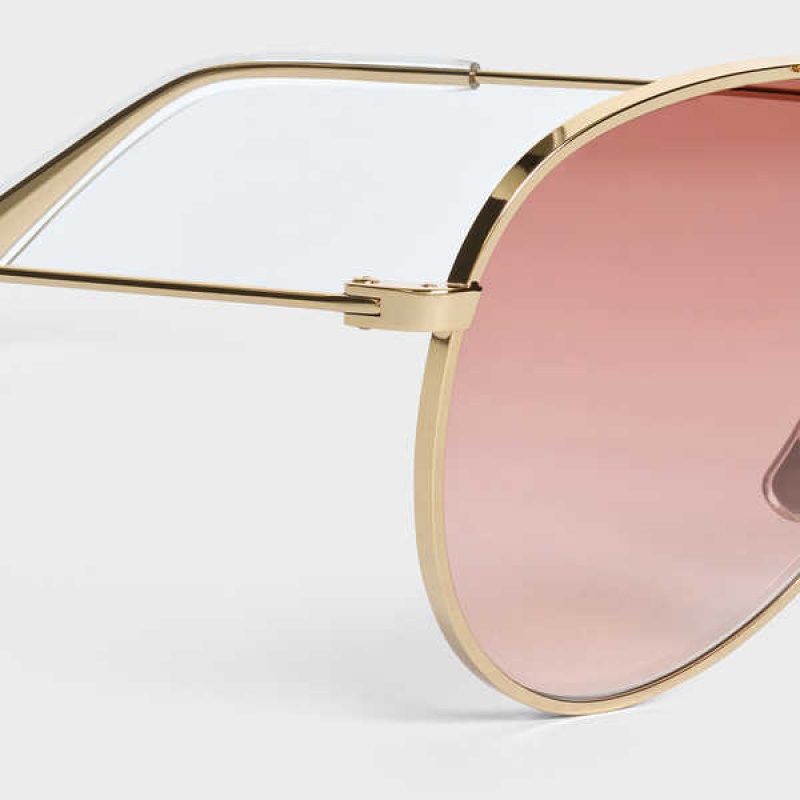 Celine Metal Frame 02 in metal Sunglasses Gold/Gradient Pink | CL-592411