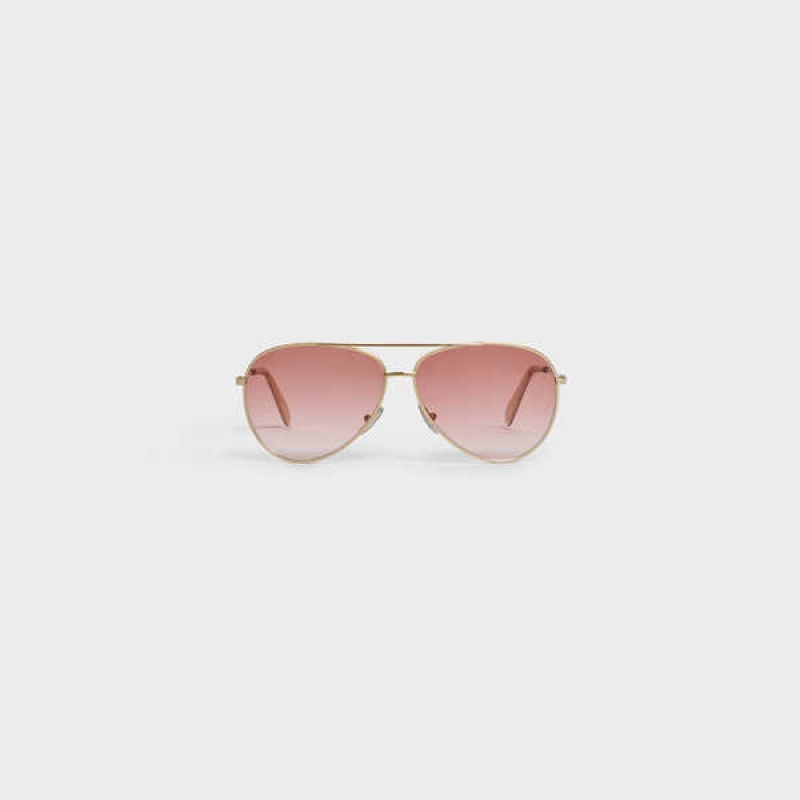 Celine Metal Frame 02 in metal Sunglasses Gold/Gradient Pink | CL-592411