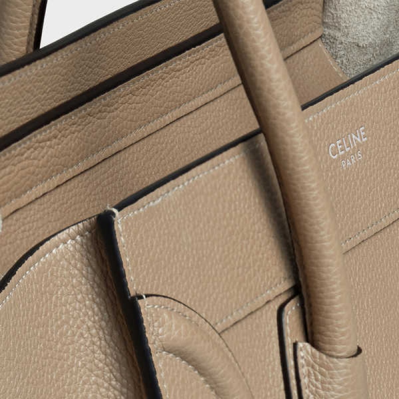 Celine Micro handbag in drummed calfskin Luggage Dune | CL-593054