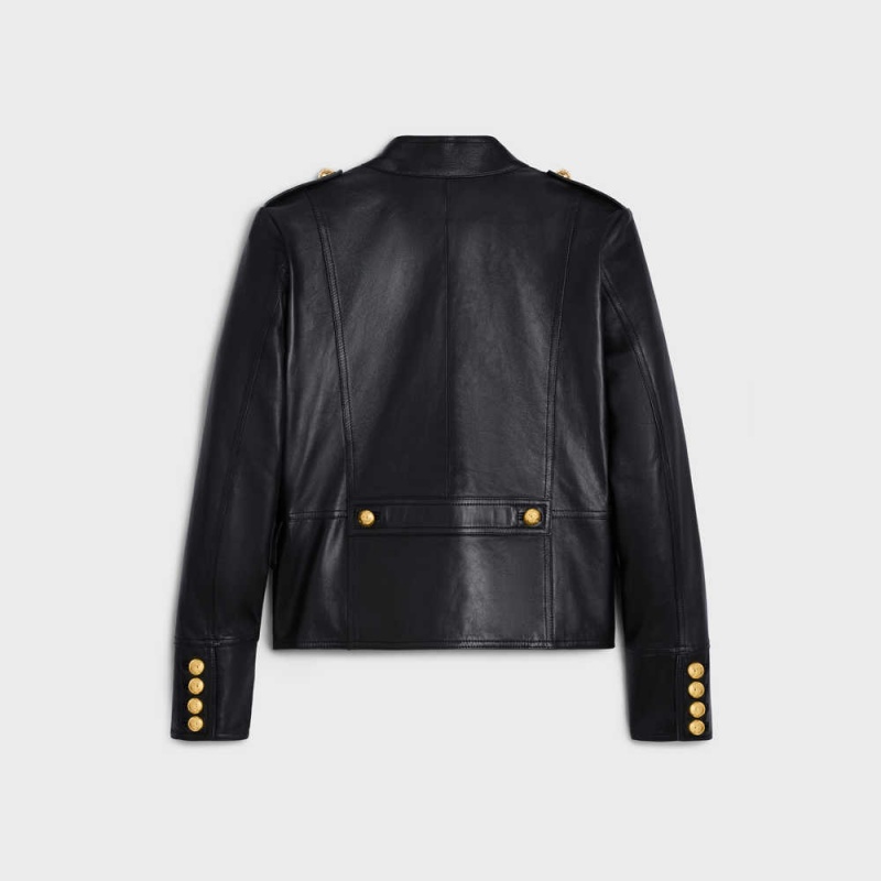 Celine Military blouson in soft Jackets Black | CL-592686