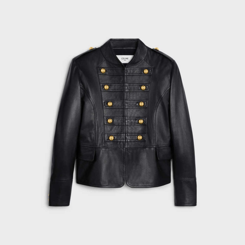 Celine Military blouson in soft Leather Black | CL-592613