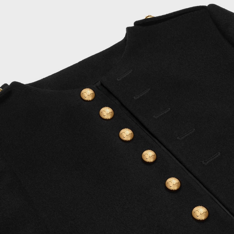 Celine Military in wool cloth Jackets Black | CL-592635