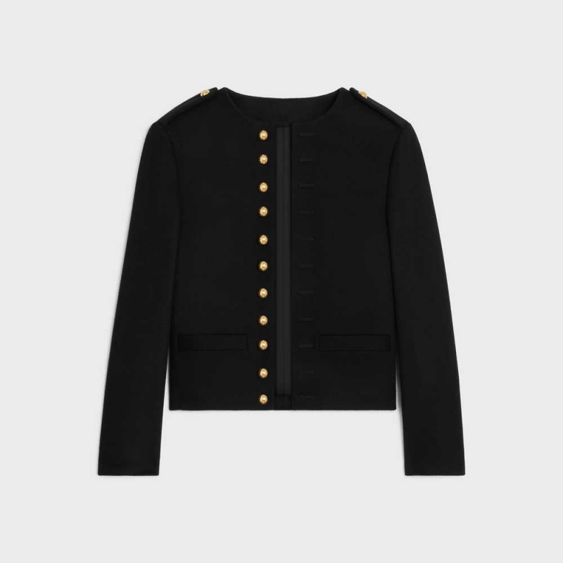 Celine Military in wool cloth Jackets Black | CL-592635