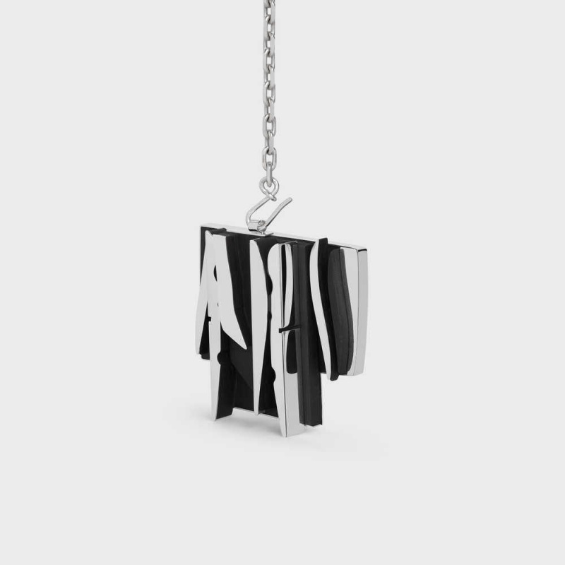 Celine Nevelson Project Sterling Silver and Oak Wood Necklaces Silver / Black | CL-592293