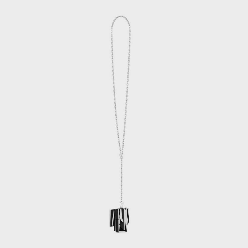 Celine Nevelson Project Sterling Silver and Oak Wood Necklaces Silver / Black | CL-592293