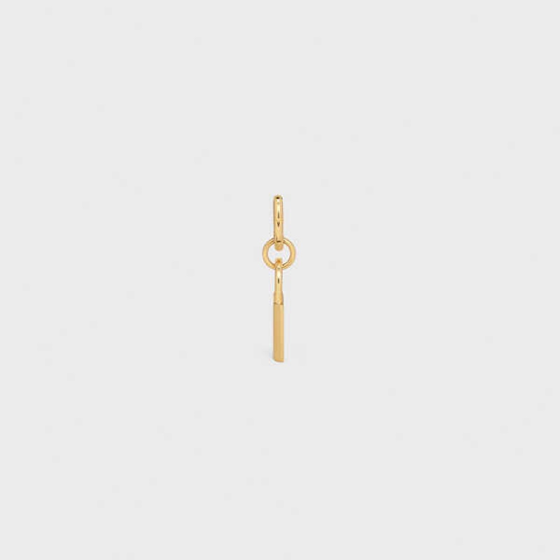 Celine PADLOCK CHARM in Brass Leather Goods Accessories Gold | CL-592921