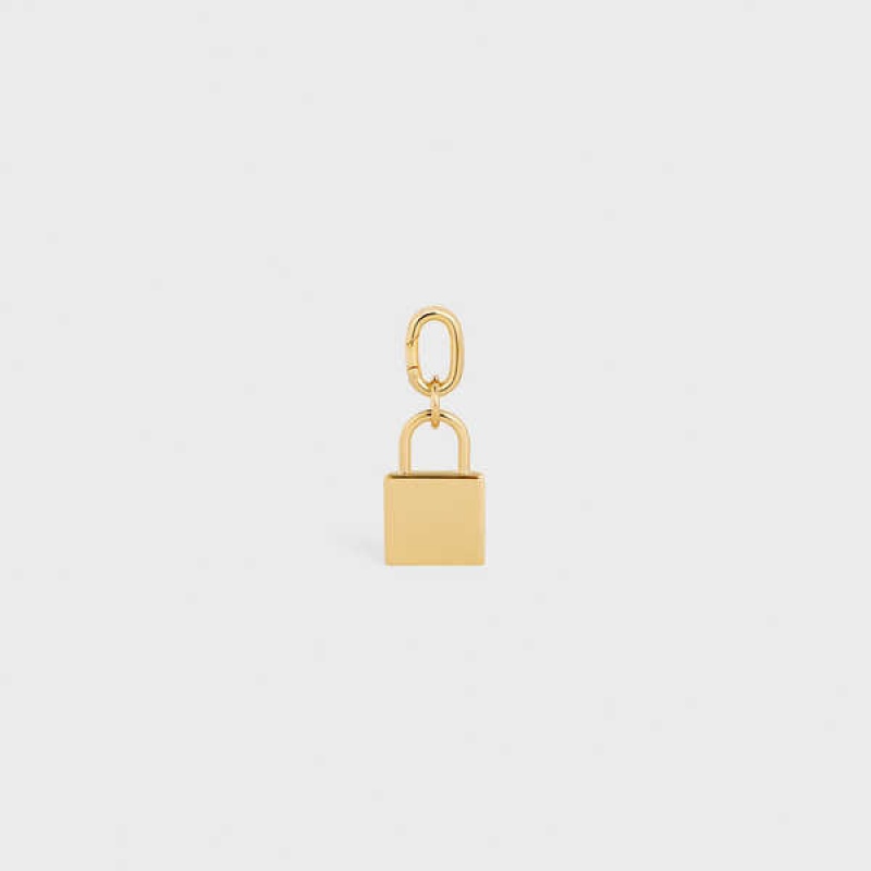 Celine PADLOCK CHARM in Brass Leather Goods Accessories Gold | CL-592921