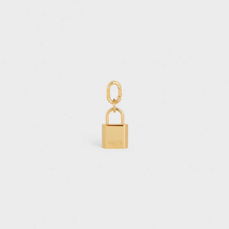 Celine PADLOCK CHARM in Brass Leather Goods Accessories Gold | CL-592921