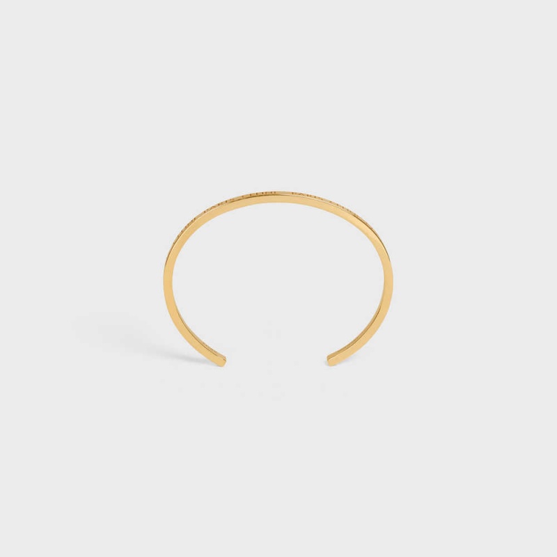 Celine Paris Thin Cuff in Brass with Gold Finish Bracelets Gold | CL-592215