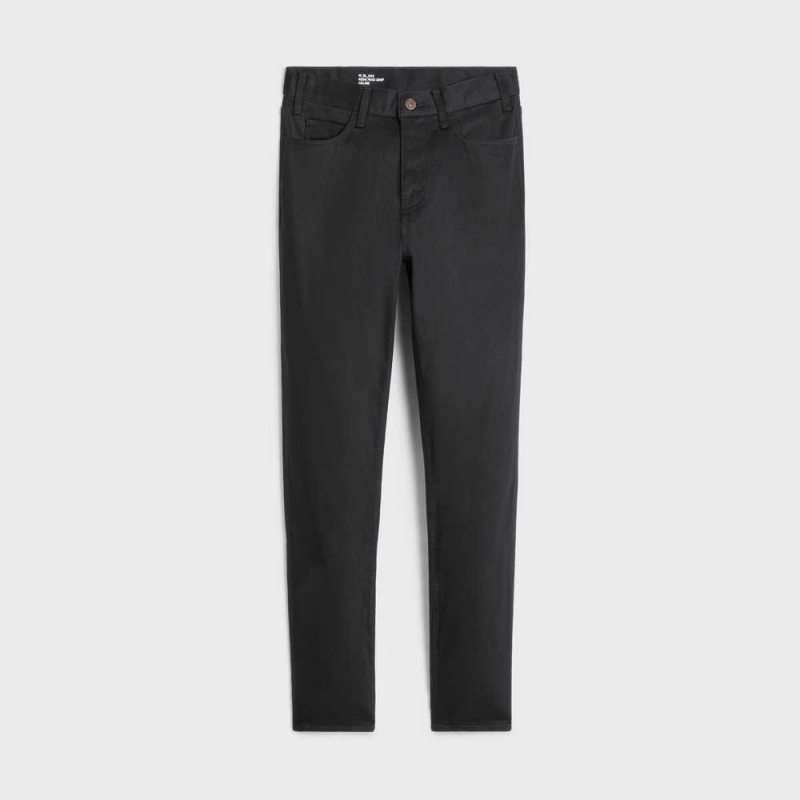 Celine SLIM JEANS IN PURE BLACK WASH DENIM Pants PURE BLACK | CL-592725