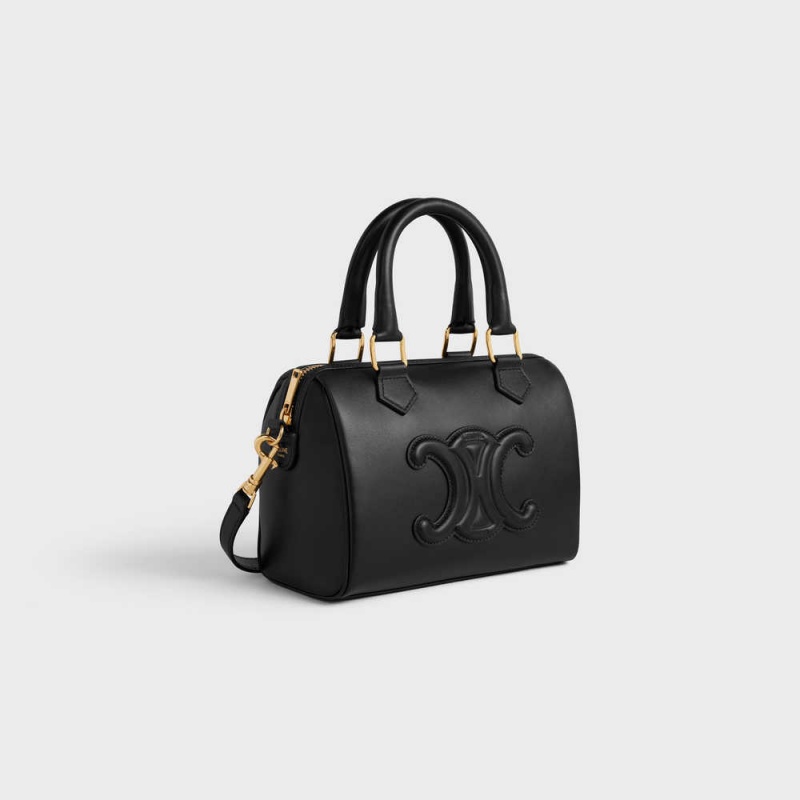 Celine SMALL BOSTON in Smooth Calfskin Cuir Triomphe Black | CL-593148