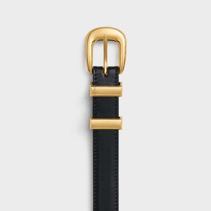 Celine SMALL WESTERN in Taurillon Leather Belts Black | CL-592478