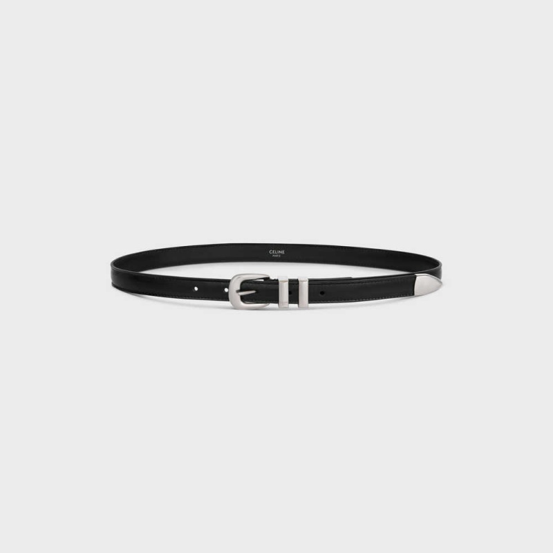 Celine SMALL WESTERN in Taurillon Leather Belts Black | CL-592477