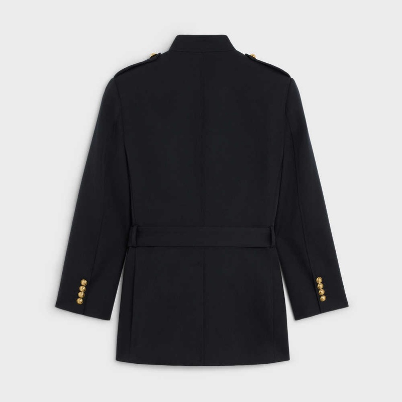 Celine Saharienne military in wool Jackets Black | CL-592642