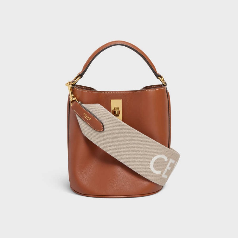 Celine Short Strap in Wool with jacquard with GOLD FINISHING Leather Goods Accessories Beige/White | CL-592915