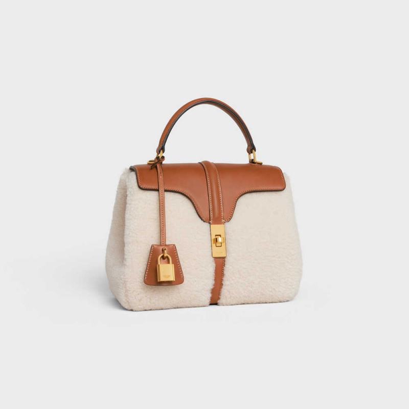 Celine Small Bag in SHEARLING AND natural CALFSKIN 16 Natural / Tan | CL-593277