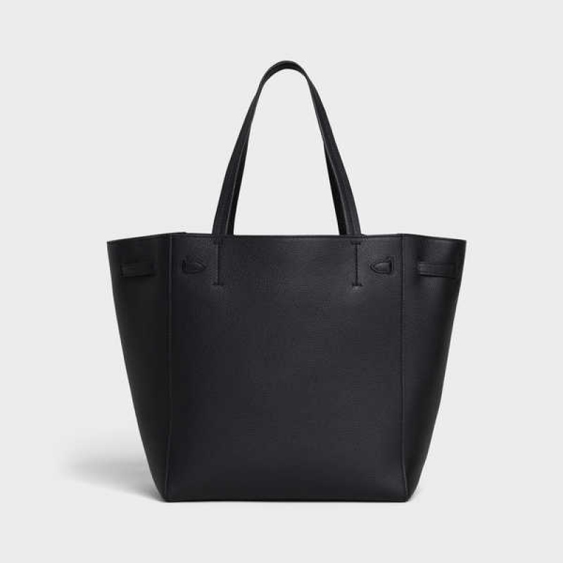 Celine Small Phantom in soft grained calfskin Cabas Black | CL-593091