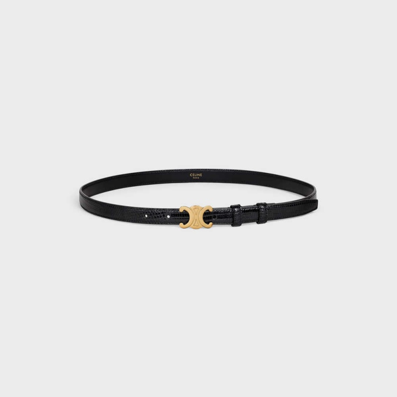 Celine Small TRIOMPHE in lizard Belts Black | CL-592471