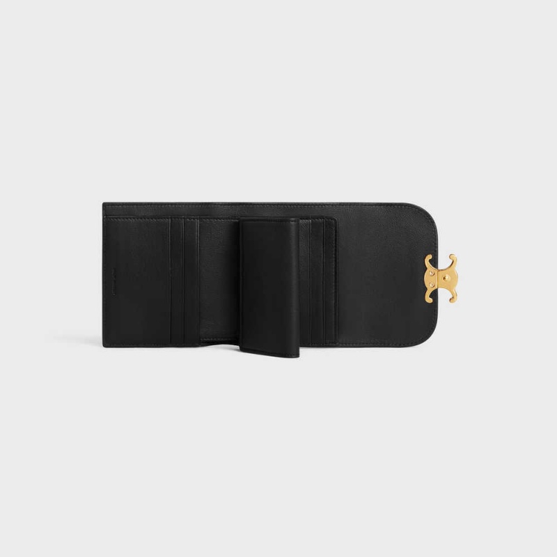 Celine Small TRIOMPHE in lizard Wallets Black | CL-592973