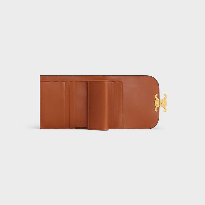 Celine Small TRIOMPHE in textile and calfskin Wallets Natural / Tan | CL-592976