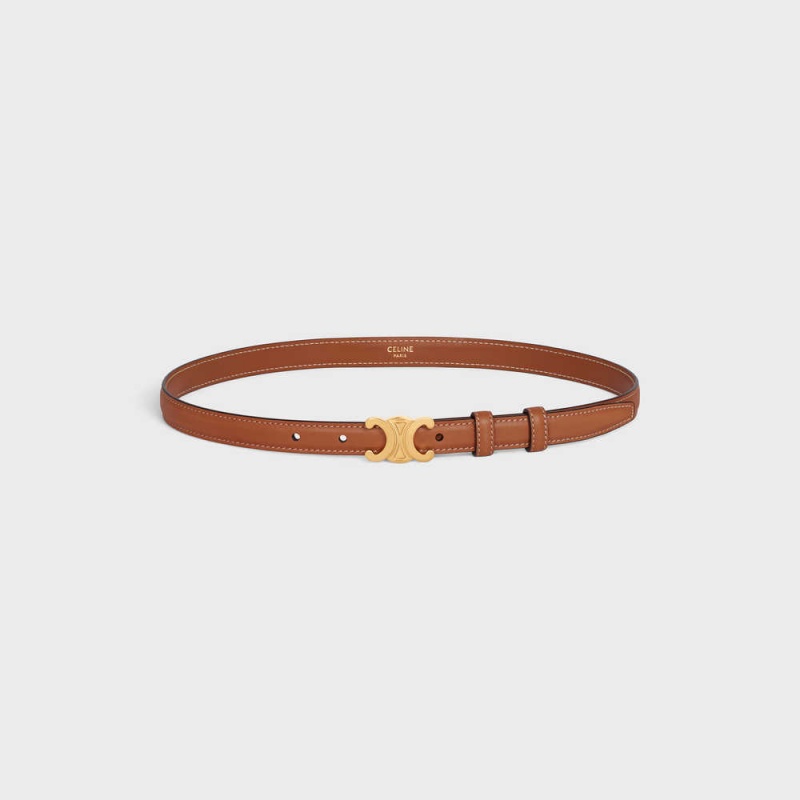 Celine Small Triomphe in Natural Calfskin Belts Tan | CL-592466