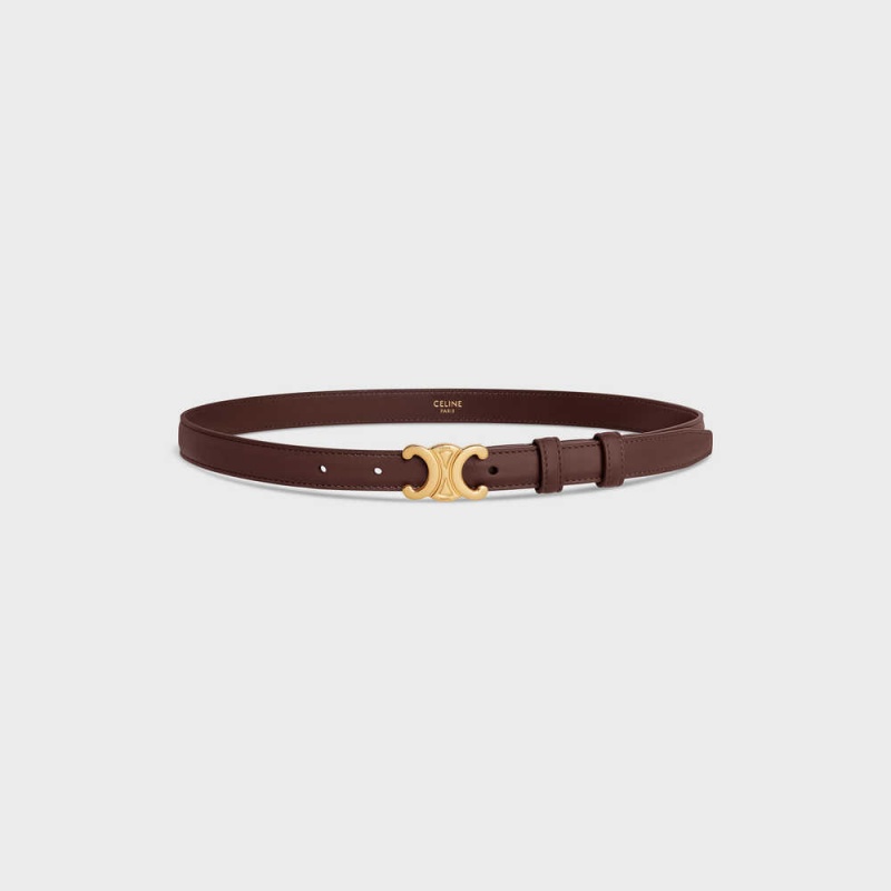 Celine Small Triomphe in Taurillon Leather Belts Chestnut | CL-592464