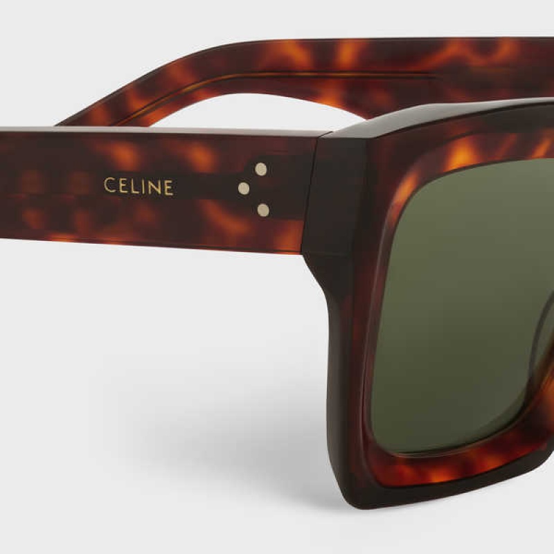 Celine Square S130 in Acetate Sunglasses Red Havana | CL-592440