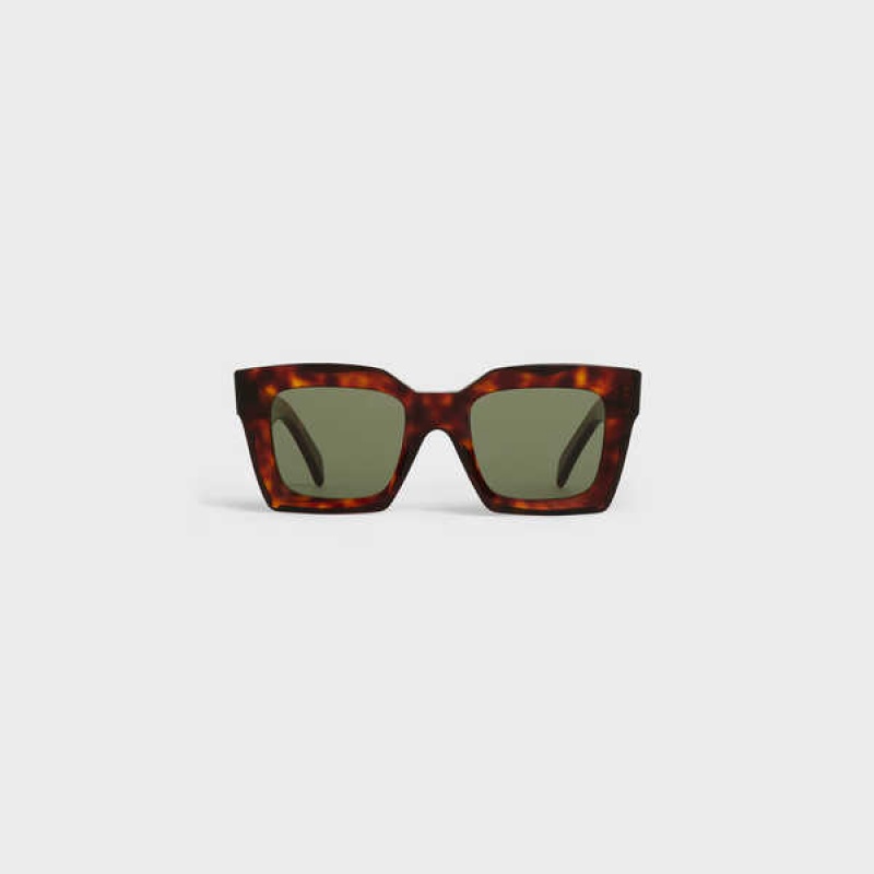 Celine Square S130 in Acetate Sunglasses Red Havana | CL-592440