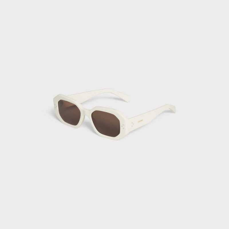 Celine Square S255 in Acetate Sunglasses Ivory | CL-592404