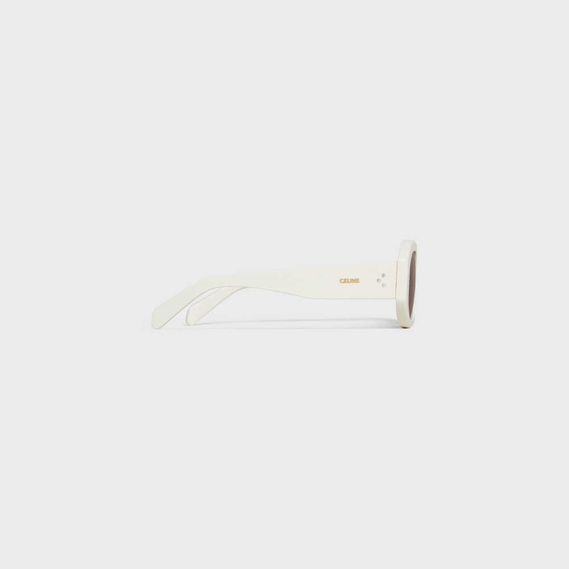 Celine Square S255 in Acetate Sunglasses Ivory | CL-592404