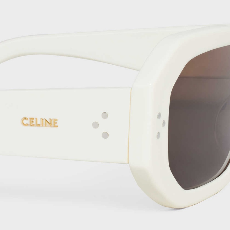 Celine Square S255 in Acetate Sunglasses Ivory | CL-592404